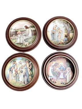 Vintage Plates & Frames. Love Divine, Story, Lord’s My Shepherd, Away in Manger
